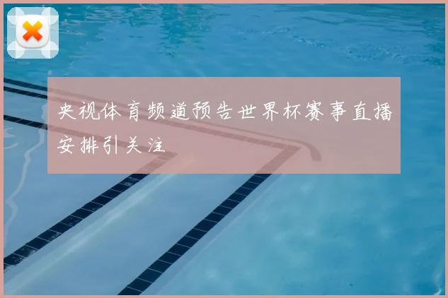央视体育频道预告世界杯赛事直播安排引关注